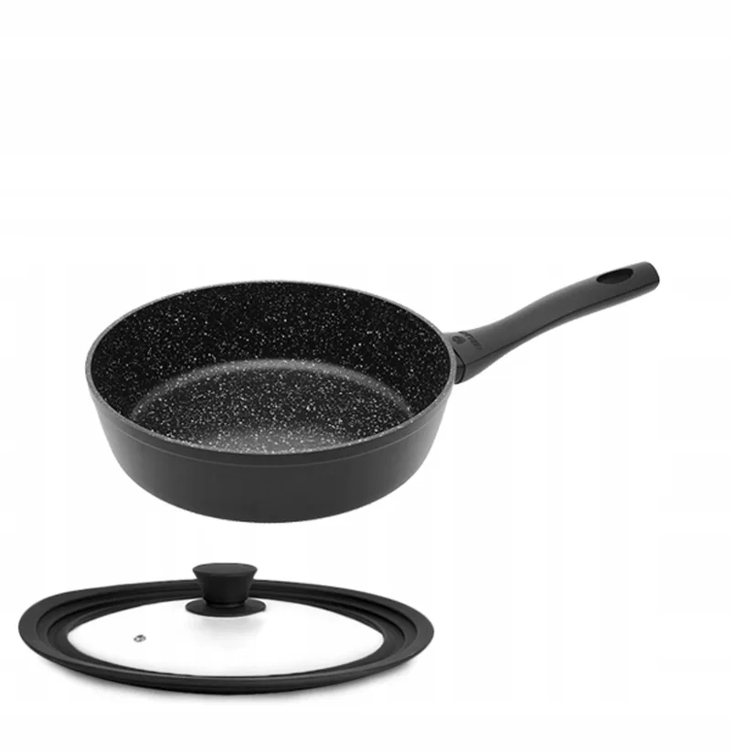 Granitex Diepe Koekenpan 24cm met ILAG XERA DUR 2® Coating & Deksel by Gerlach in Black – product photo