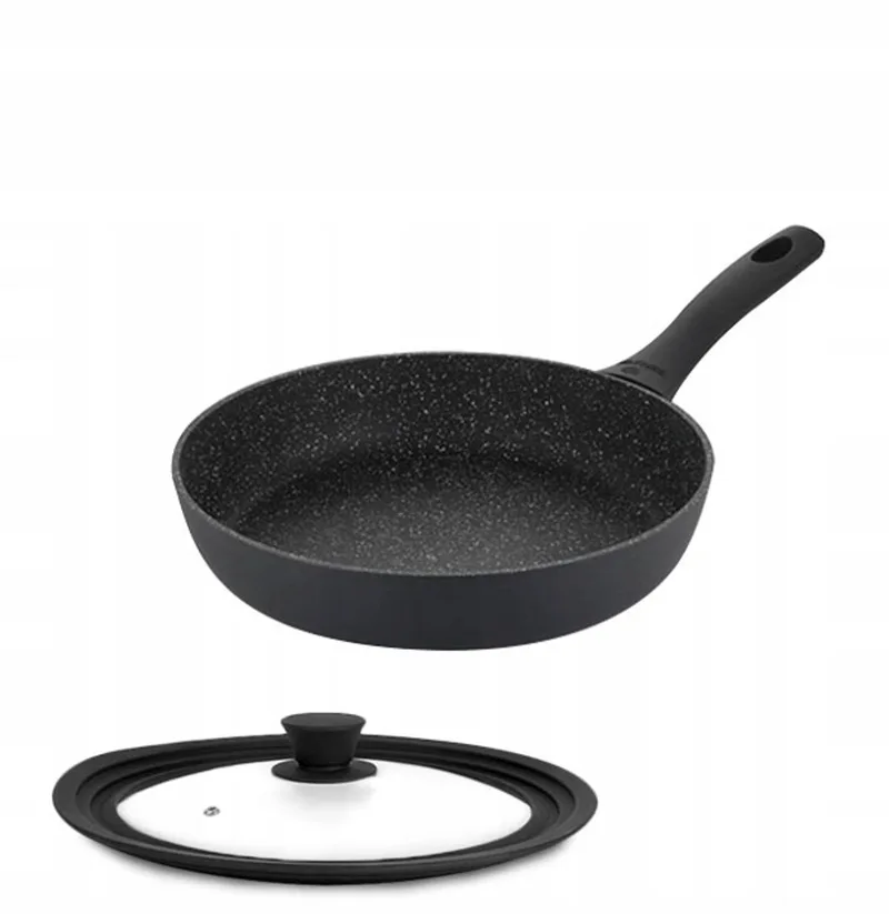 Granitex Koekenpan 28 cm met Deksel - Antiaanbaklaag by Gerlach in Black – product photo