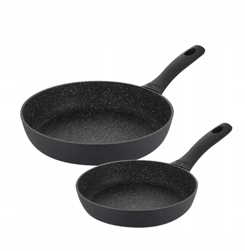 Granitex Pannenset 24 & 28 cm met Keramische Coating de Gerlach en Noir – photo produit