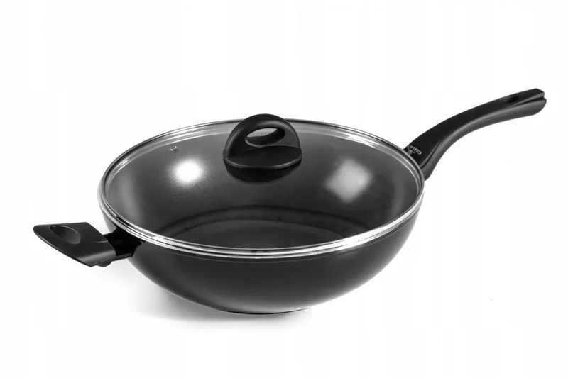 Harmony NK325 Wokpan met Antiaanbaklaag & Glazen Deksel by Gerlach in Black – product photo