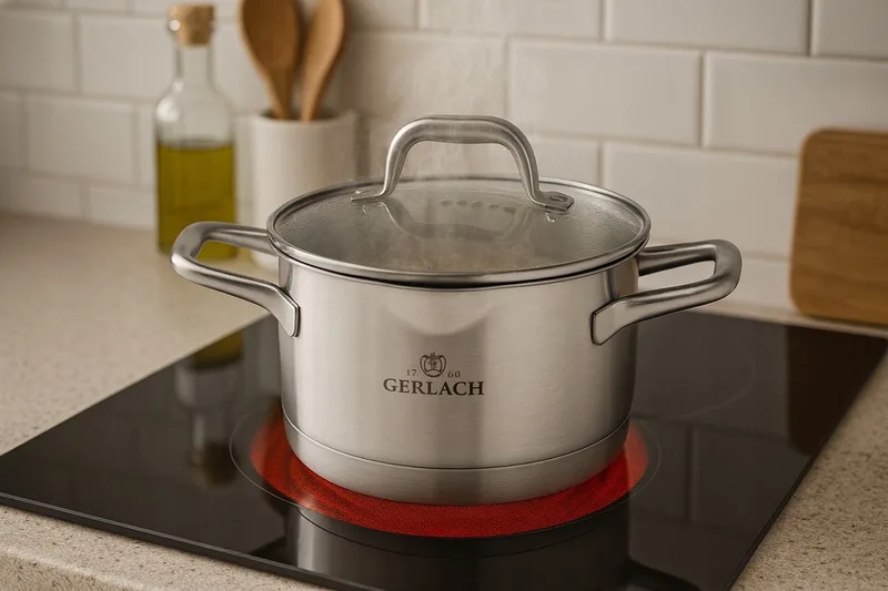 Kookpan 2L met Deksel - RVS, Inductie, Vaatwasserbestendig von Gerlach in Silber – Produktfoto