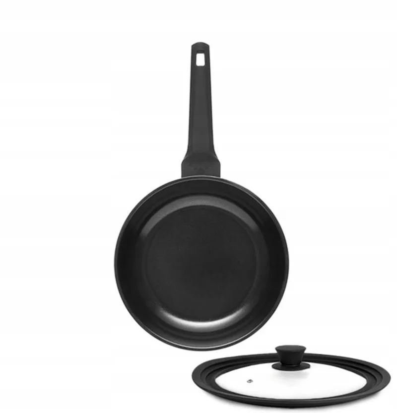 Monolit Koekenpan 24 cm met Deksel - ILAG Xera Dur 2 von Gerlach in Schwarz – Produktfoto