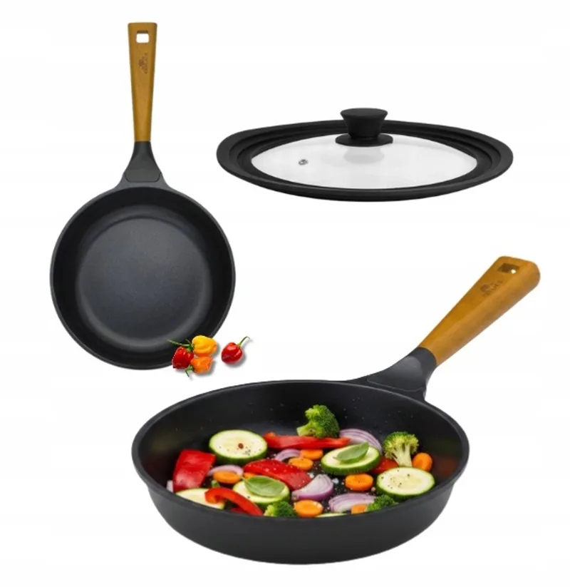 Natur Keramische Koekenpan 24 cm met Siliconen Deksel fra Gerlach i Sort – produktbillede