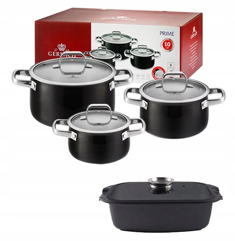 Prime Pannenset 6-delig met Granitex Koekenpan & Deksel by Gerlach in Black – product photo