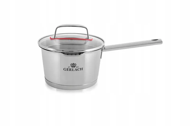 Superior Steel Saucepan 1.5L with Lid - 16cm by Gerlach in Silver – product photo