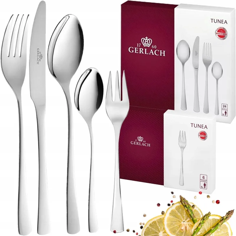 Tunea Bestekset 30-delig 6 Persoons Hoogglans RVS by Gerlach in Silver – product photo