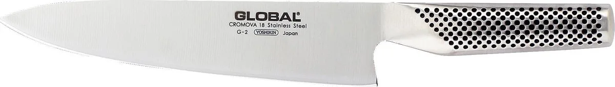 G-261 2-Delige Messenset Koksmes 20 cm G-2 / Broodmes 16 cm GS-61 von Global in Silber – Produktfoto