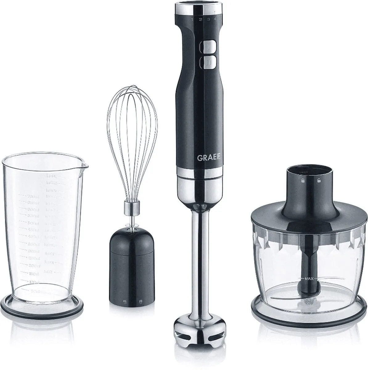 Staafmixer Zwart, Zilver by Graef in Black – product photo