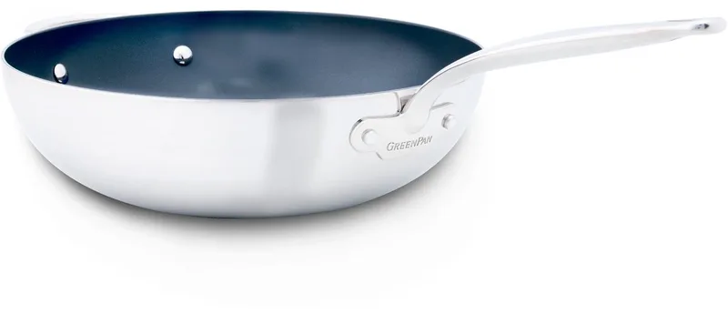 Barcelona Evershine 3-Ply wok 30cm by GreenPan in Silver – product photo