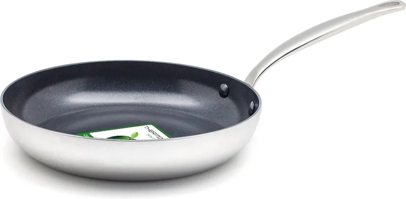 Barcelona Evershine Koekenpan 24cm - PFAS-vrije antikleeflaag - Koekenpan inductie - Keramische koekenpan - Ovenbestendig tot 220°C - Zilver fra GreenPan i Sølv – produktbillede