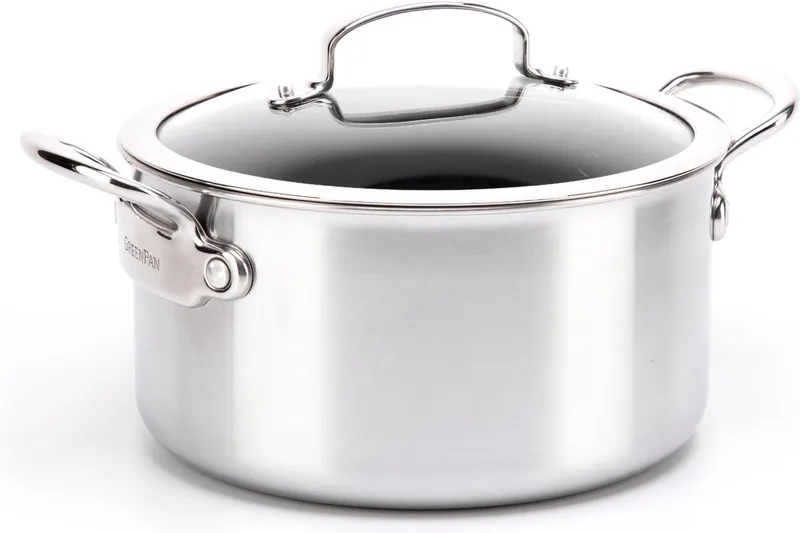 Barcelona Evershine kookpot met deksel 20cm/3.1L von GreenPan in Silber – Produktfoto