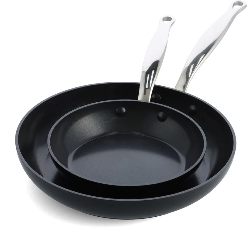 Barcelona Infinity Pro Koekenpannenset - 20 + 28 cm - Keramisch - Inductie by GreenPan in Black – product photo