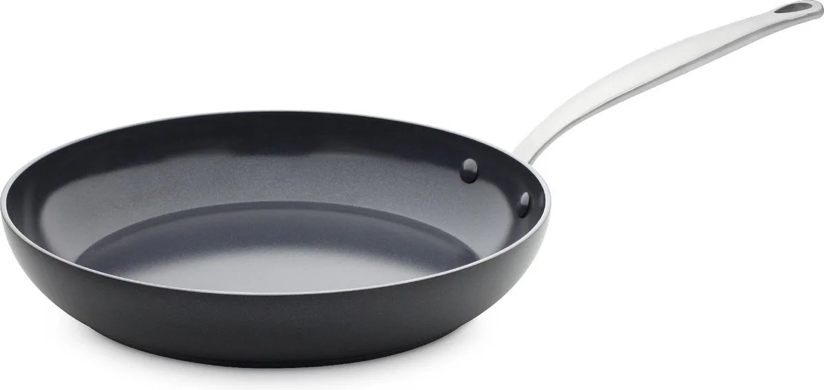 Barcelona Koekenpan 30cm – PFAS-vrije antikleeflaag – Koekenpan inductie – Keramische koekenpan - Ovenbestendig tot 220°C – RVS handgrepen - Zwart van GreenPan in Zwart – productfoto