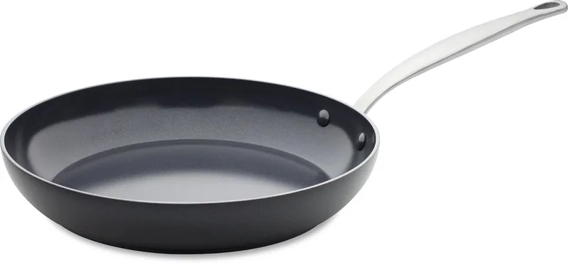 Barcelona Koekenpan 32cm - PFAS-vrije antikleeflaag – Koekenpan inductie – Keramische koekenpan - Ovenbestendig tot 220°C - RVS handgrepen - Zwart de GreenPan en Noir – photo produit