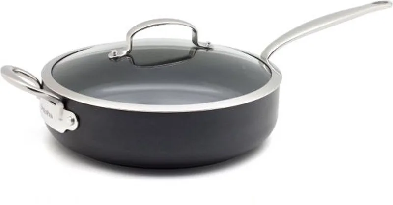 Barcelona Pro hapjespan 24cm - 3,4l - met deksel - PFAS-vrij fra GreenPan i Sølv – produktbillede 1 af 2