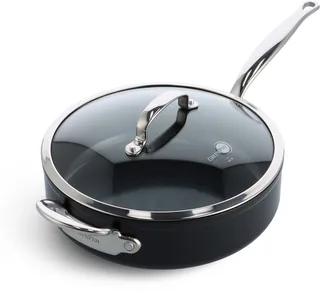 Barcelona Pro hapjespan 28cm - 4,6l - met deksel - PFAS-vrij by GreenPan in Silver – product photo 1 of 2