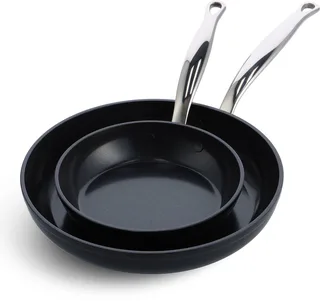 Barcelona Pro koekenpannenset 20cm & 28cm - PFAS-vrij de GreenPan en Argent – photo produit 1 sur 6