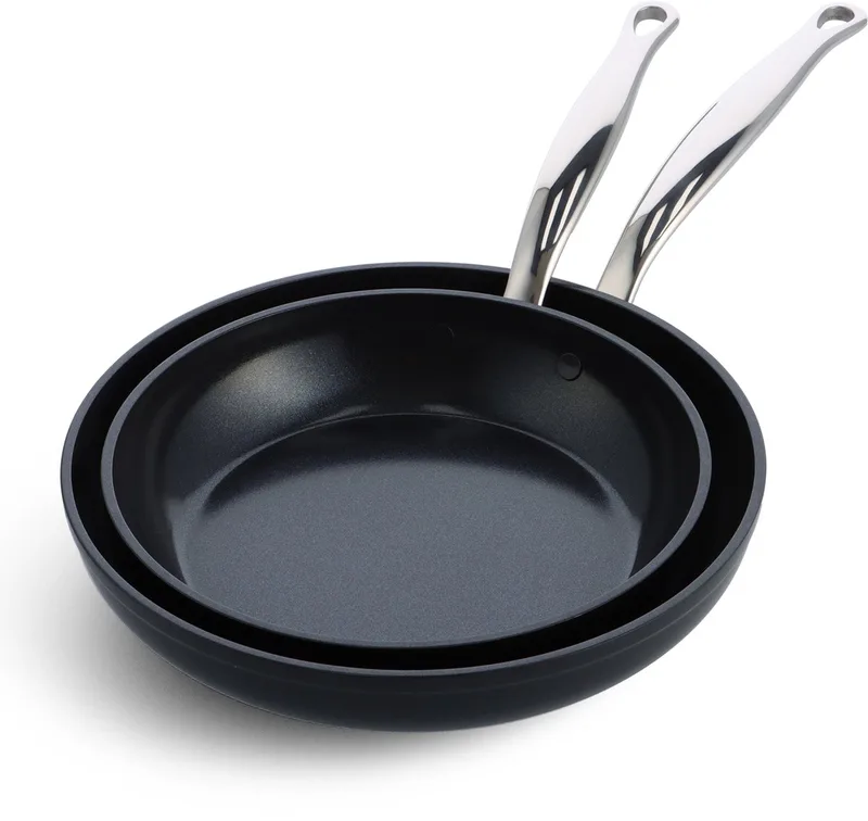 Barcelona Pro koekenpannenset 24cm & 28cm - PFAS-vrij de GreenPan en Argent – photo produit 1 sur 6