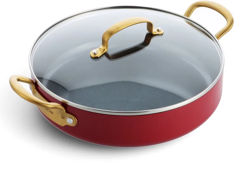 Barcelona - Stoofpan - 30cm - 2 handgrepen de GreenPan en Rouge – photo produit