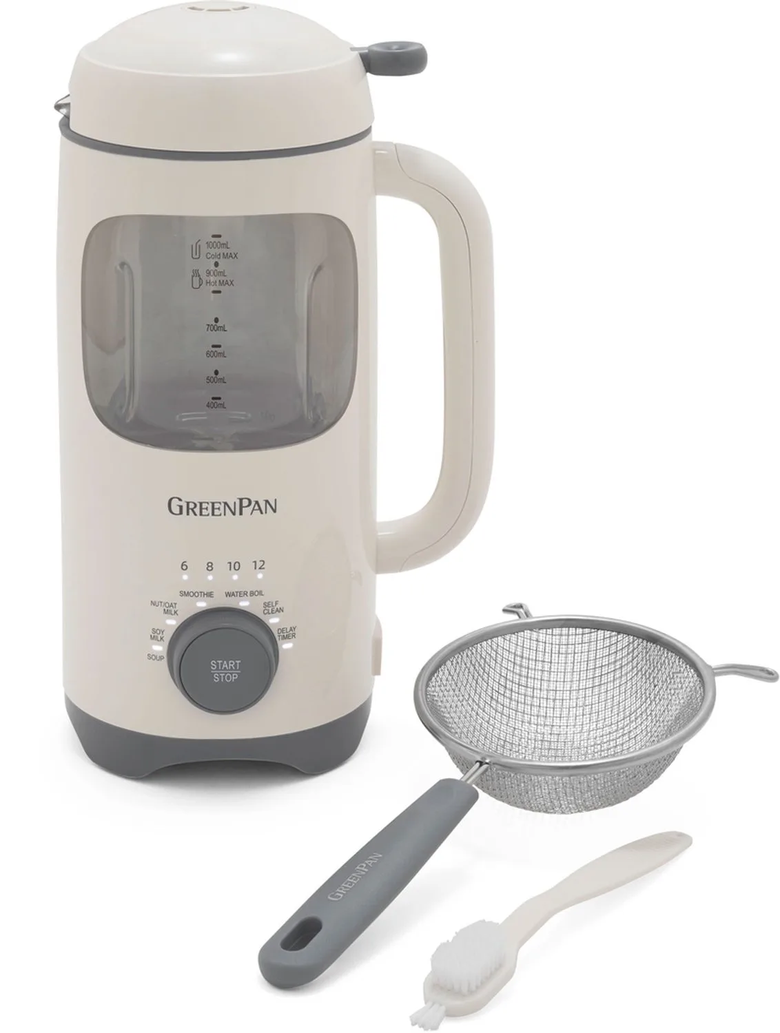 Better Blend Pro – Plantaardige Drankenmaker & Blender – 15-in-1 – 1L – 6 Programma’s – Verwarmen & Mixen – Self-Clean – Cloud Cream de GreenPan – photo produit