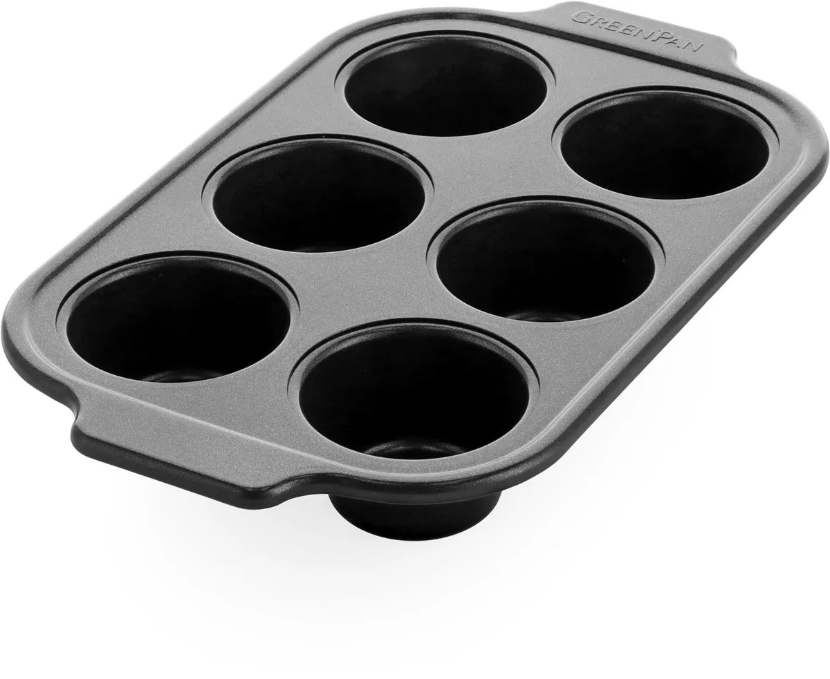 Bistro Muffinvorm - 6 muffins - PFAS-vrije antikleeflaag - Keramische bakvorm - Ovenbestendig tot 230°C - Zwart de GreenPan en Noir – photo produit