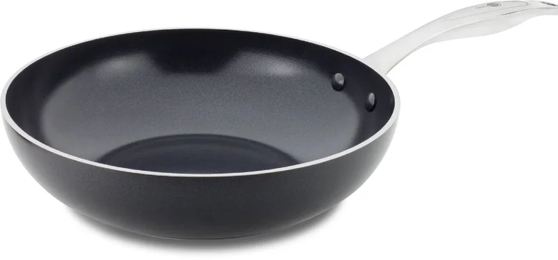 Brussels Keramische Inductie Wokpan zonder deksel Ø28cm - 3.6L – PFAS-vrij – Inductie Wokpan – Ovenbestendig tot 220°C – Vaatwasserbestendig – Snelle opwarming – RVS handgrepen – Zwart fra GreenPan i Sort – produktbillede