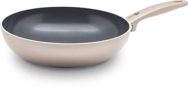 Cambridge Wokpan 28cm – 3.5L - PFAS-vrije antikleeflaag – Wokpan inductie – Keramische pan - Ovenbestendig tot 180°C - Koudgrepen - Zonder deksel - Brons van GreenPan in Brons – productfoto