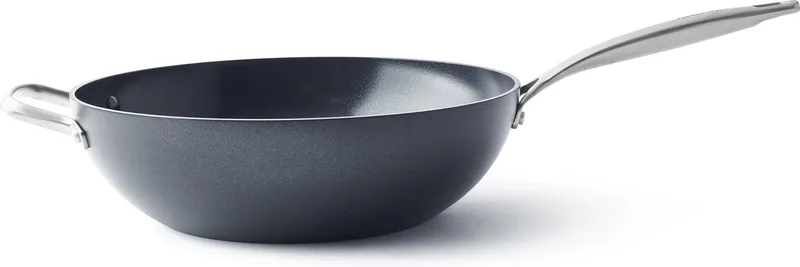 Copenhagen wokpan 30cm - 4.8l - met extra handvat - PFAS-vrij de GreenPan en Noir – photo produit