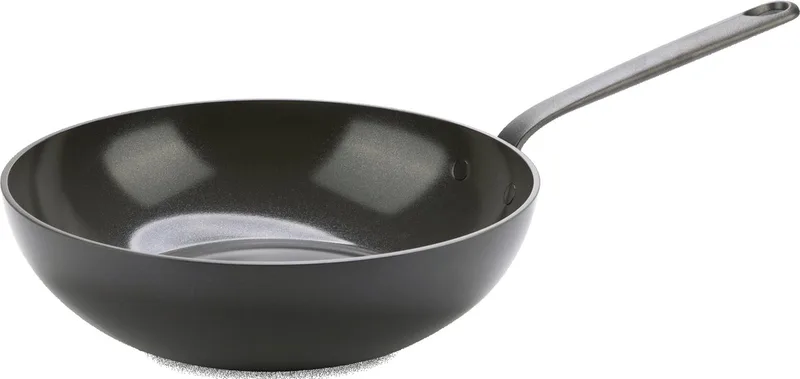 Craft Aluminium Wokpan zonder deksel Ø28cm – 3.6L - PFAS-vrij – Zwart – Inductie- en Vaatwassergeschikt – Ovenbestendig tot 220° - Gehard Aluminium – RVS Handgrepen – Groter bakoppervlak by GreenPan in Black – product photo