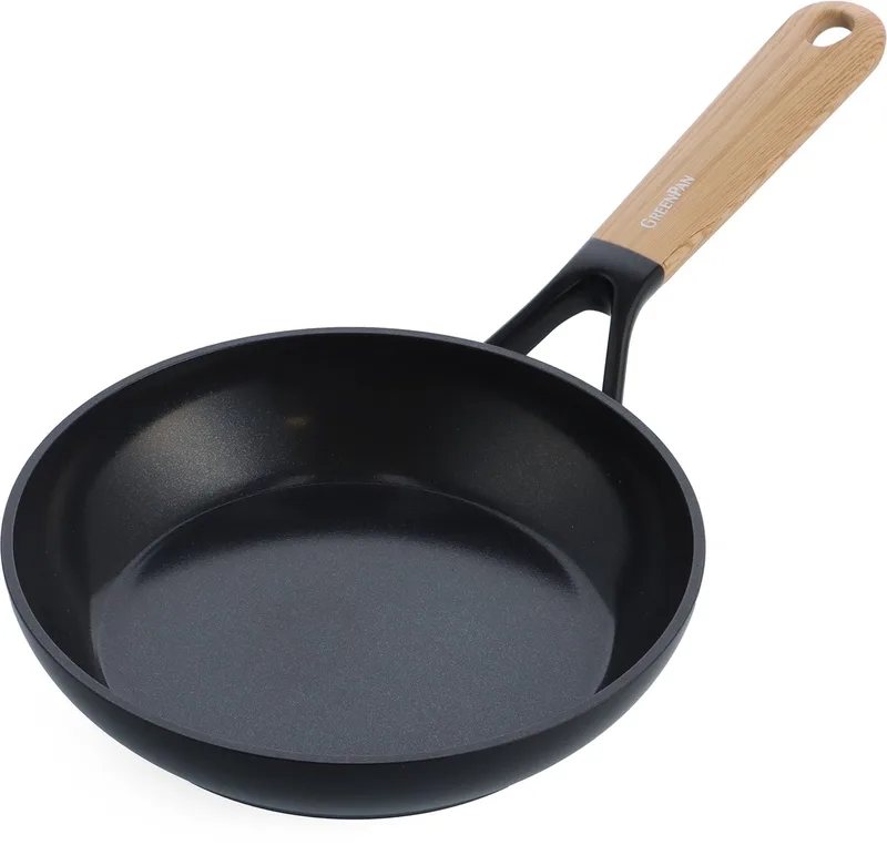 Eco-Smartshape Koekenpan 20cm - PFAS-vrije antikleeflaag - Koekenpan inductie - Keramische koekenpan - Ovenbestendig tot 140°C - Koudgrepen - Zonder deksel - Light wood de GreenPan en Noir – photo produit