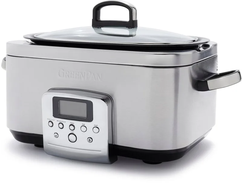 Elite Slowcooker Stainless Steel 6L - PFAS-vrij fra GreenPan i Stainless_steel – produktbillede
