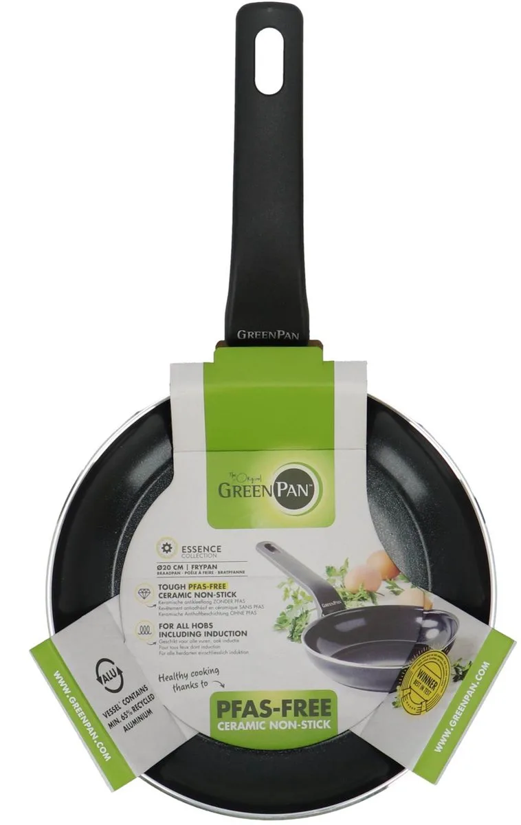 Essence Koekenpan met Keramische Antikleeflaag - PFAS vrij - Ø 20cm by GreenPan in Black – product photo