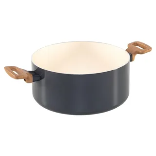 Essence Pannenset 10-delig - 18/20/24/26cm - PFAS-vrije antikleeflaag - Pannenset inductie - Keramische pan - Ovenbestendig tot 160°C - Houteffect handgrepen - Koudgrepen - Met glazen deksel - Grijs fra GreenPan i Grå – produktbillede 2 af 6