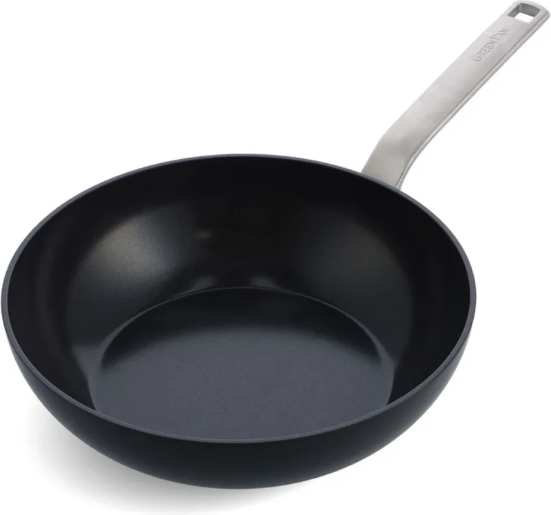 Evolution Eco Wokpan - Ø28cm - Keramische Antikleeflaag - PFAS vrij by GreenPan in Black – product photo