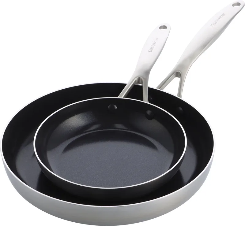 Geneva Koekenpannenset 20cm & 28cm - Tri-ply - PFAS-vrij by GreenPan in Black – product photo