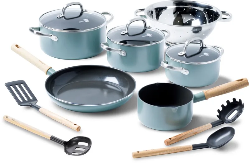 Mayflower Kokkärlsset med non-stick beläggning, 10-del von GreenPan in Scandinavian_blue – Produktfoto