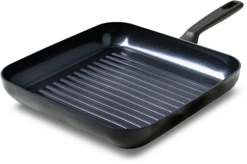 Memphis keramische anti-aanbak vierkante grillpan 28 cm - inductie pan - inductie grillpan - ovenbestendig tot 160°C - vaatwasserbestendig - koelgrepen - zonder deksel - PFAS-vrij von GreenPan in Schwarz – Produktfoto