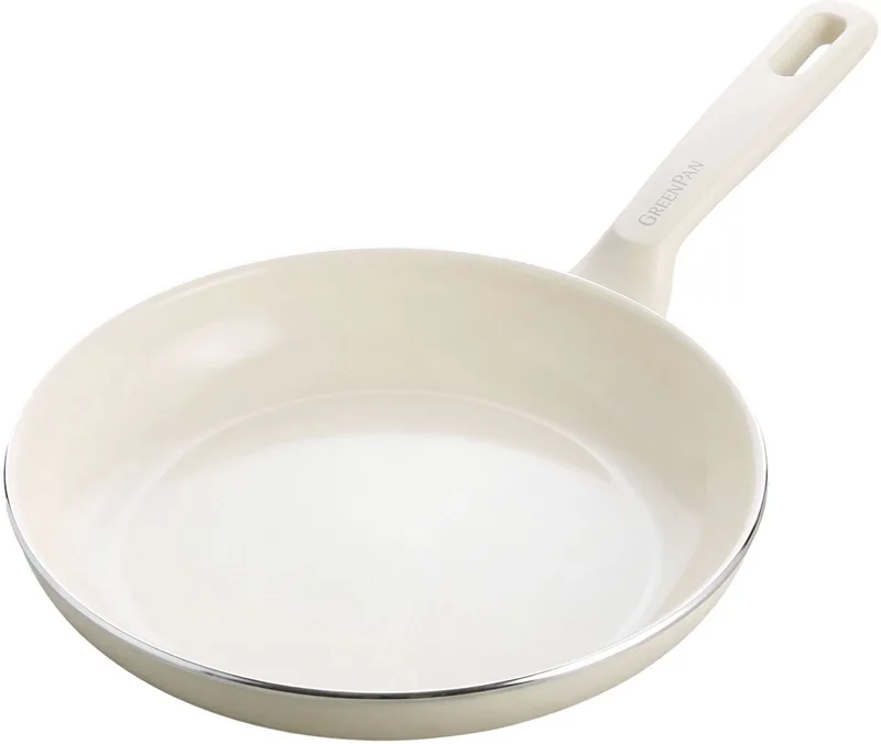 Memphis Koekenpan 24 cm - PFAS-vrije antiaanbaklaag - Koekenpan inductie - Keramische koekenpan - Ovenbestendig tot 160°C - Stay-cool handgreep - Crème de GreenPan en Crème – photo produit