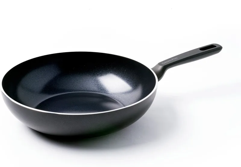 Memphis Wokpan 28cm - 3.7L - PFAS-vrije antikleeflaag – Wokpan inductie – Keramische pan - Ovenbestendig tot 230°C – Koudgrepen - Zonder deksel - Zwart de GreenPan en Noir – photo produit