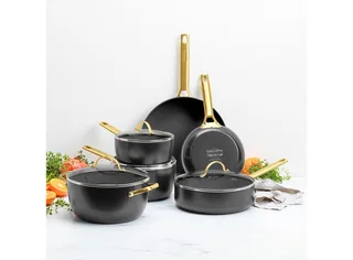 Batterie de cuisine avec revêtement antiadhésif Padova, 10 pièces de GreenPan en Noir, Or – photo produit 2 sur 5