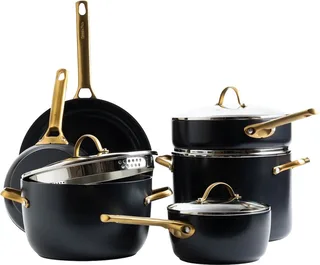 Batterie de cuisine avec revêtement antiadhésif Padova, 10 pièces de GreenPan en Noir, Or – photo produit 1 sur 5