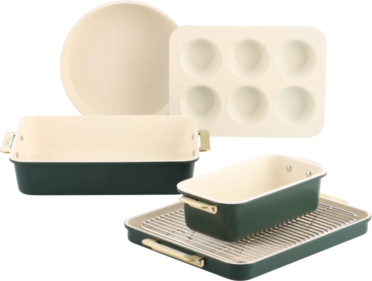 Padova Reserve Bakeware 6-delig - PFAS-vrije antikleeflaag - Keramische bakvorm - Ovenbestendig tot 230°C från GreenPan i Grön – produktbild