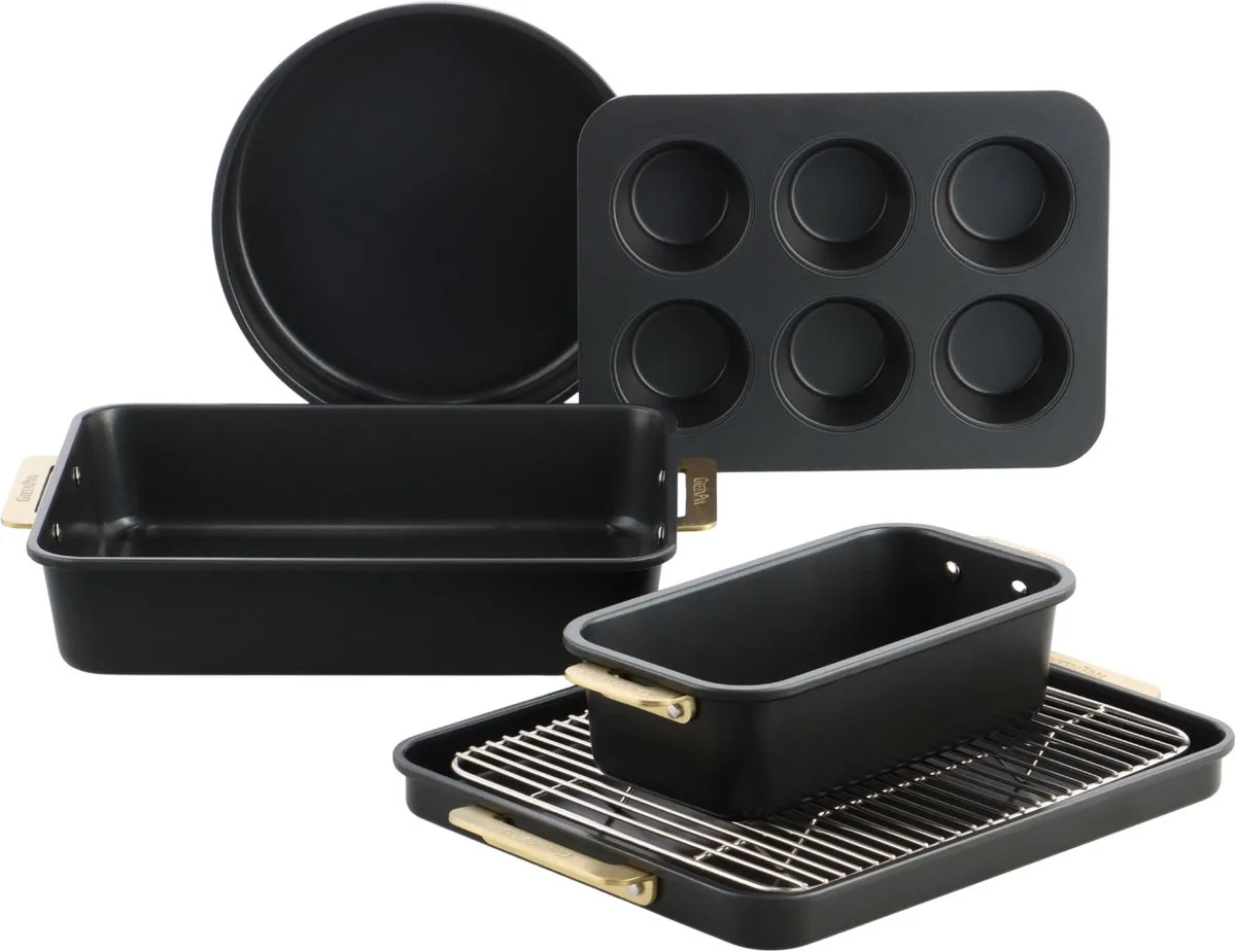 Padova Reserve Bakeware 6-delig - PFAS-vrije antikleeflaag - Keramische bakvorm - Ovenbestendig tot 230°C van GreenPan in Zwart – productfoto