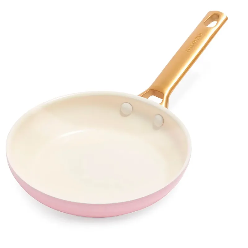 Padova Roze Keramische Inductie Koekenpan 24cm - PFAS-vrij - Inductie koekenpan - Ovenbestendig tot 200°C - Vaatwasserbestendig - RVS handgrepen – Roze de GreenPan en Blush_pink – photo produit 2 sur 6