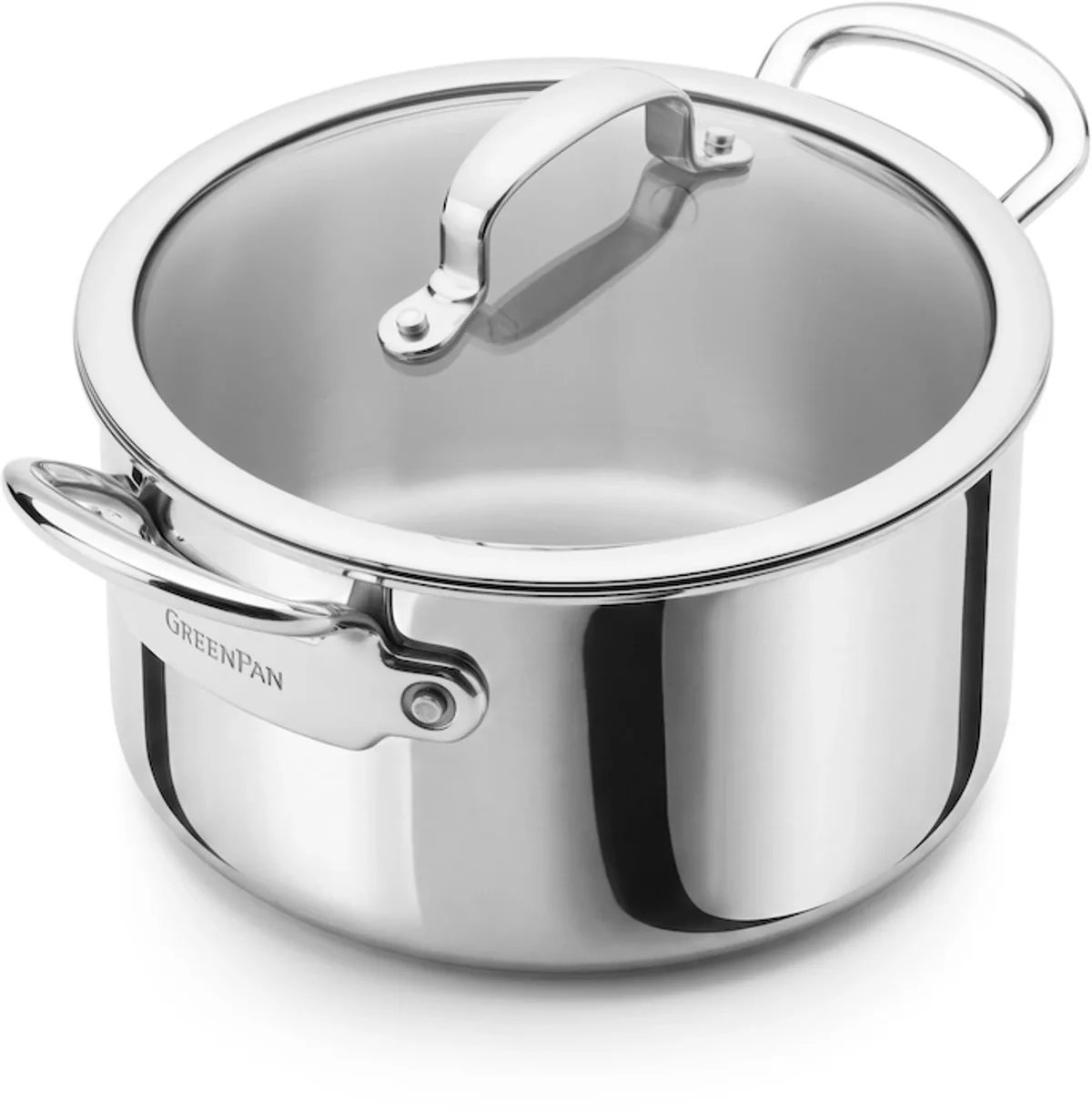 Premiere 5-ply kookpan met deksel RVS van GreenPan in Zilver – productfoto