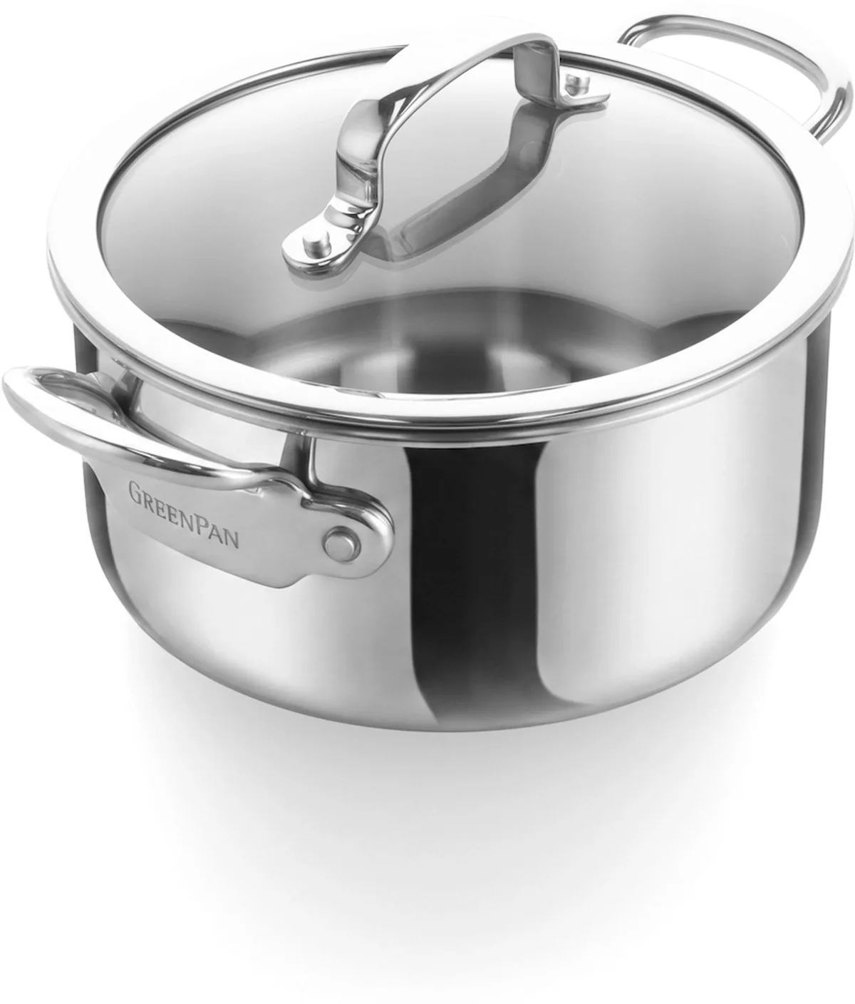 Premiere 5-ply kookpan met deksel RVS von GreenPan in Silber – Produktfoto
