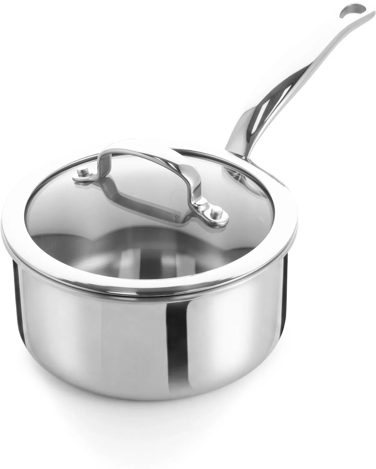 Premiere 5-ply steelpan met deksel 16cm 1.5L RVS van GreenPan in Zilver – productfoto