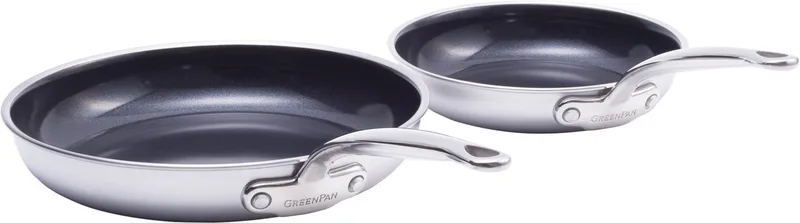 Première koekenpannenset 20cm & 28cm - Tri-ply - PFAS-vrij by GreenPan in Silver – product photo 1 of 6