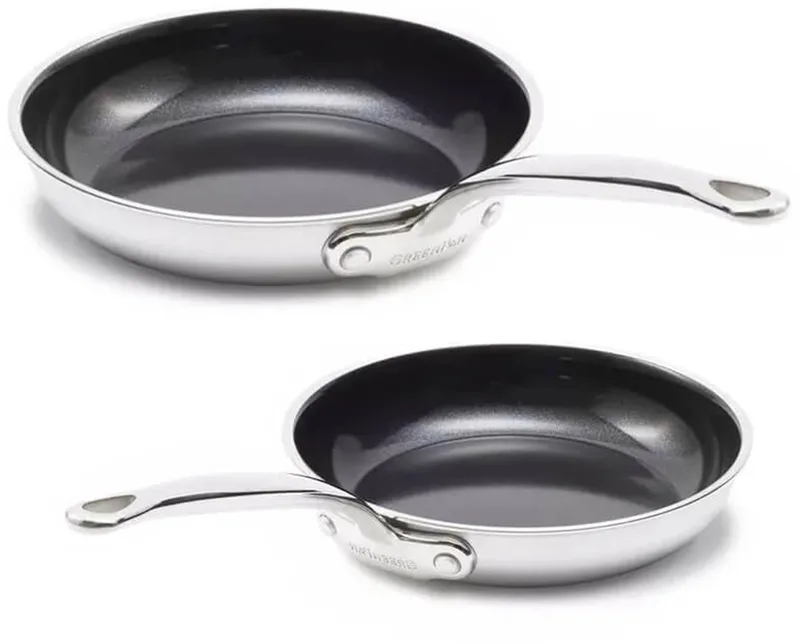 Premiere Koekenpannenset - Ø 24 cm + 28cm - RVS by GreenPan in Silver – product photo