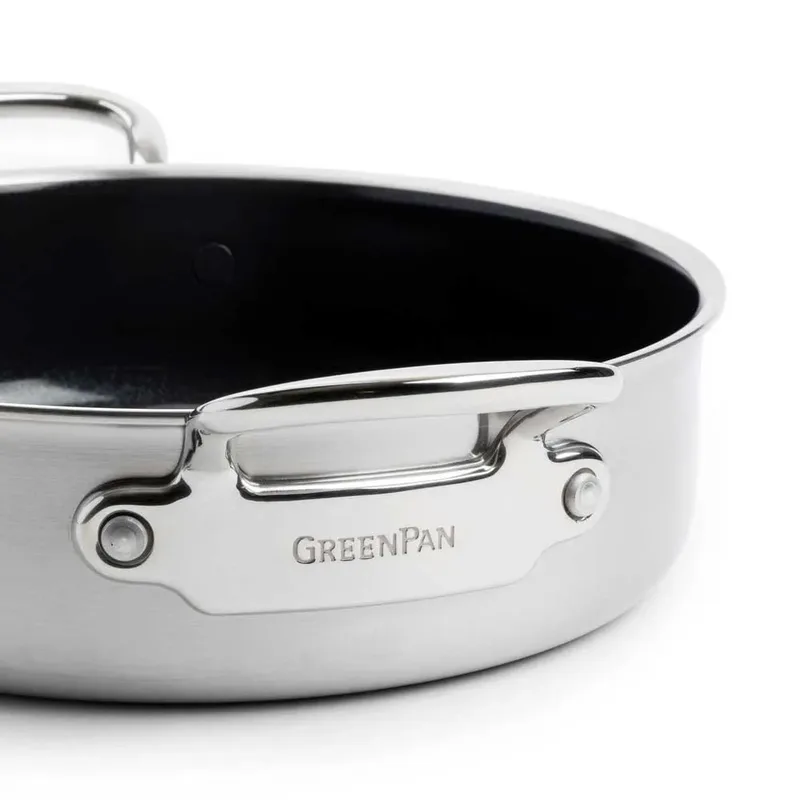 Première Stoofpan met deksel en 2 handvaten - 26cm/3.8L de GreenPan en Argent – photo produit 4 sur 6